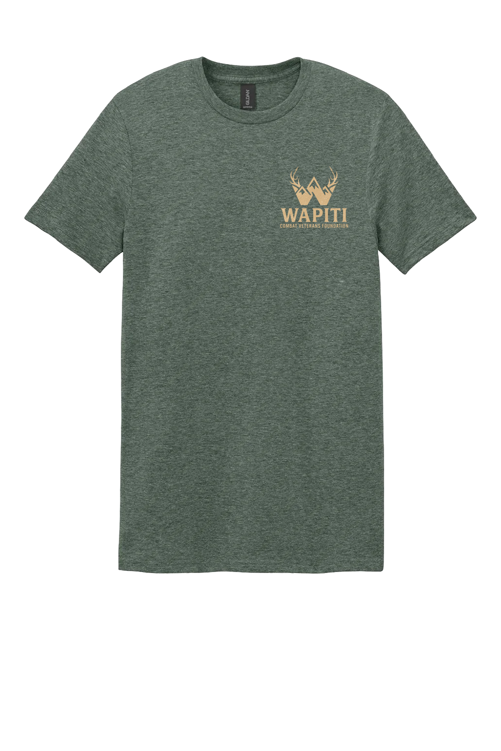 Heather military green Wapiti T-shirt front