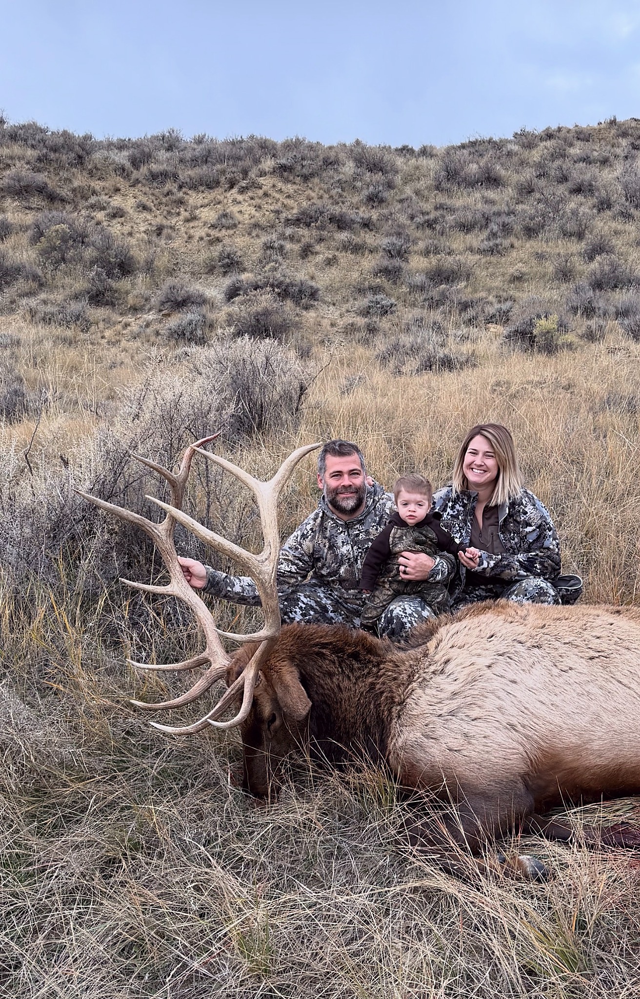 Corey Clark outdoors with his family